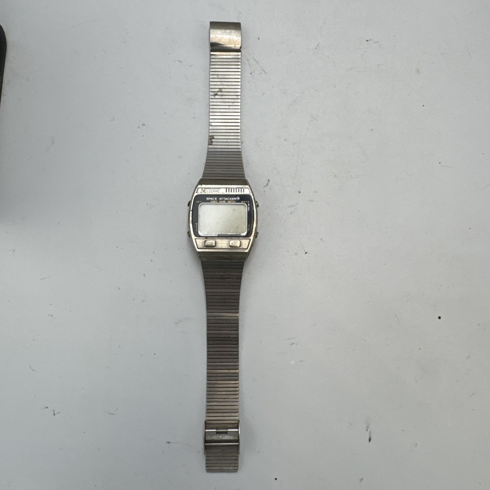 Nelsonic Space Attacker Video Game Wristwatch Digital Retro